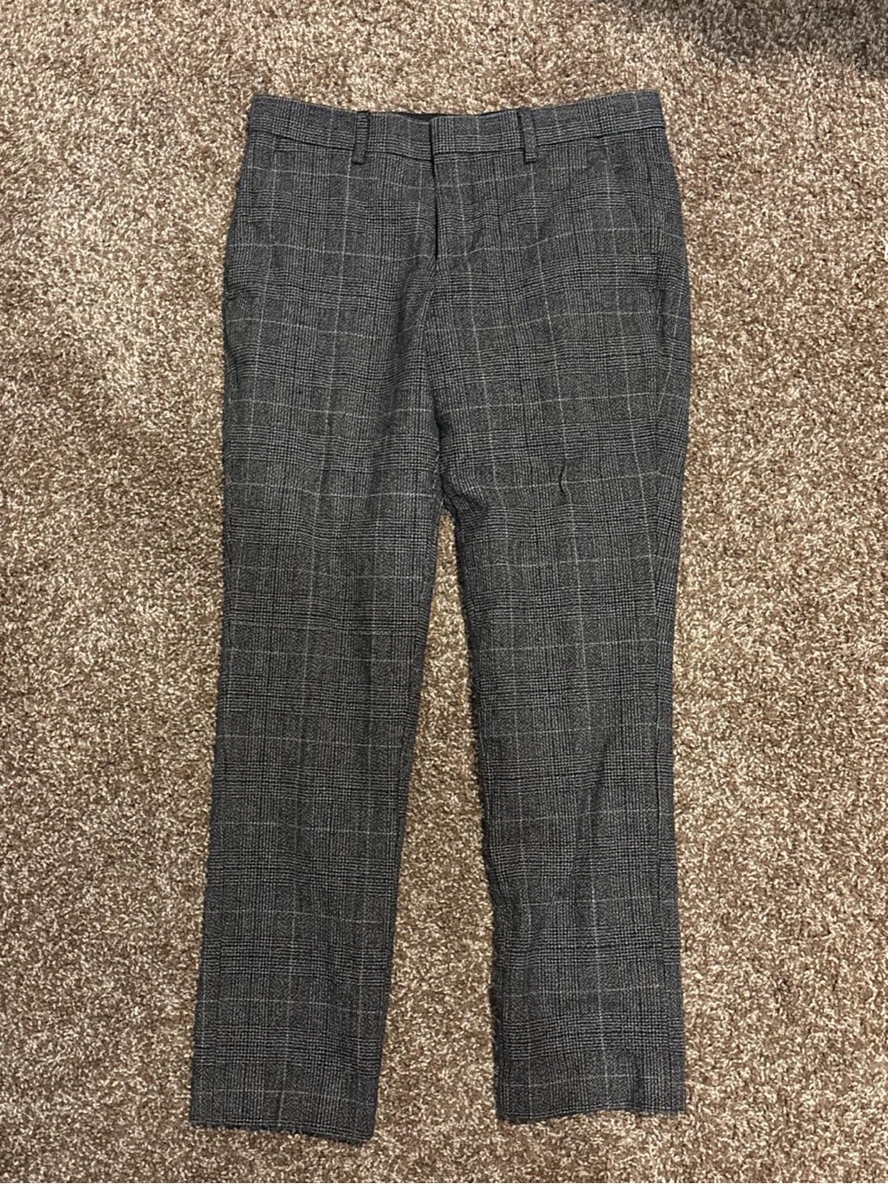Gray Plaid Dress Pants